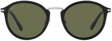 Persol Stijlvolle gepolariseerde zonnebril met groene lens Persol , Black , Unisex - 51 MM