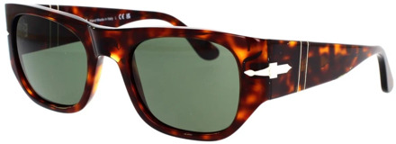 Persol Stijlvolle zonnebril met groene lens Persol , Brown , Unisex - 51 MM