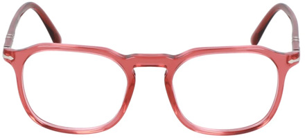 Persol Vierkante Frame Bril Persol , Red , Unisex - 50 MM