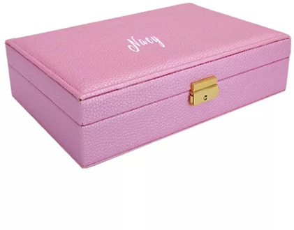 Personalised Jewellery Box Lychee Pattern Jewelry Box PU Leather Watch Earings Display Storage Makeup Boxes Custom Wedding Gift