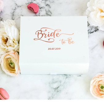 Personalised white Custom Bride to Be Gift Box rose gold Future Bride Gift Box Real Foil Engagement Luxury Magnetic Gift Box