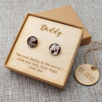 Personalized Cufflinks Photo Cufflinks Set Fathers Day Gift Birthday Gift For Him Men Shirt Cufflinks