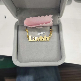 Personalized Custom Name Necklace Gold Stainless Steel Name Necklace Mirror Surface Gold Choker Necklace Pendant Nameplate Gift