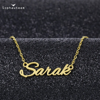 Personalized Custom Name Necklaces Gift for Women Men Gold Silver Color Stainless Steel Chain Nameplate Pendant Necklace Jewelry