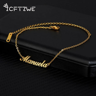 Personalized Custom Name Women Anklet Bracelet Foot Jewelry Handmade Any Letter Alphabet Chain Anklets Birthday Gifts Girls Boys