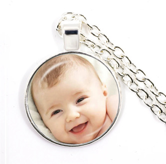 Personalized Custom Necklace Photo Mum Dad Baby Children Grandpa Parents Custom Designed Logo Photo Gift For Family Anniversary