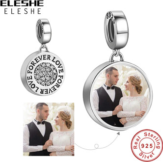 Personalized Custom Photo 925 Sterling Silver Round Charms Beads Fit Pandora Bracelet Necklace Pendant Original DIY Jewelry