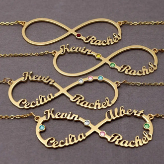 Personalized Infinity Necklace Name Necklace Birthstone Nameplate Necklace Gift for Mom Friendship Gift