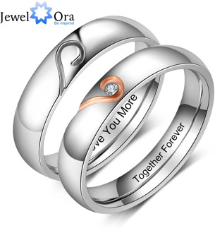 Personalized Inner Engraving Name Promise Couple Rings for Women Men Custom Wedding Band Engagement Ring Valentine Day Jewelry