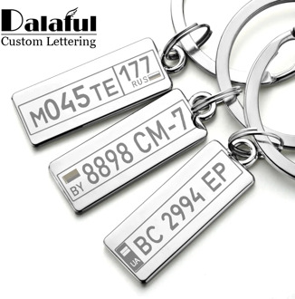 Personalized Keyrings Custom Car Number Plate Keychain Charms for Men Women Couple Lover Gift Metal Key Chain Ring Holder P009