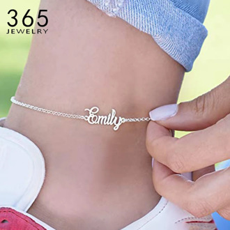 Personalized Name Anklet Foot Stainless Steel Chain Customized Anklets for Women Bohemian Beach Jewelry Fashion Wedding Gift