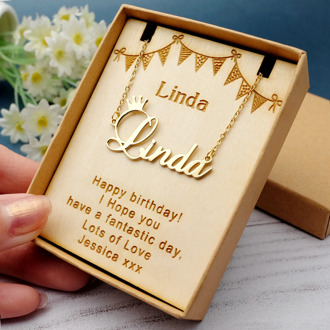 Personalized Name Necklace Custom Name Choker Jewelry With Box Gift for Her Friendship Birthday Gift