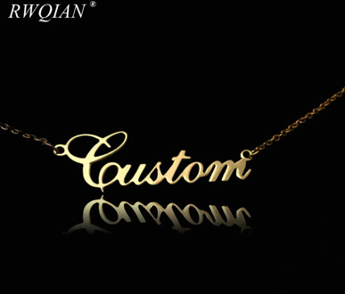 Personalized Name Necklace Custom Nameplate Necklaces for Women Chain Pendant Necklace Custom Gold Jewelry Gift Drop Shipping