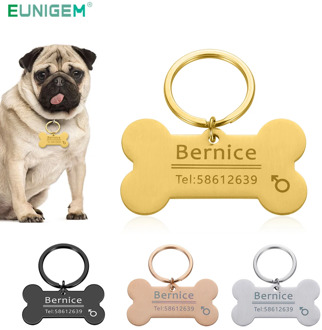 Personalized Pet ID Tag Keychain Engraved Pet ID Name for Cat Puppy Dog Collar Tag Pendant Keyring Bone Pet Accessories