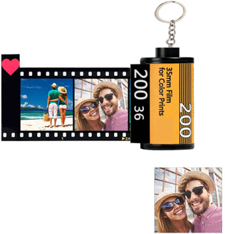 Personalized Photo Text Keychain Fashion Custom Film Roll Keyring Birthday Anniversary Valentines Day Mom Dad Lover Friends Gift