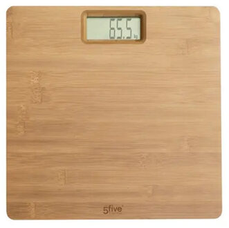 Personen weegschaal Nature - lichtbruin - bamboe - 28 x 28 cm