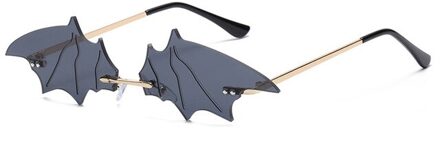 Persoonlijke Grappige Bat Zonnebril Europese En Amerikaanse Stijl Straat Catwalk Auto Rijden Zonnebril Tinten Frameloze Brillen zwart