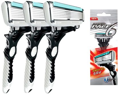 Persoonlijke Rvs Veiligheid Scheermesjes, Mannen Scheren Originele Dorco Tempo 6 Layer Scheermesjes Voor Mannen Scheerapparaat Scheermes 3stk
