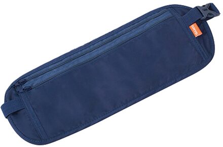 Persoonlijke Taille Tas Sport Outdoor Running Reizen Anti-Diefstal Portemonnee Onzichtbare Taille Tas Paspoort Zak Multifunctionele Document tas donker blauw