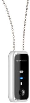 Persoonlijke Wearable Luchtreiniger Ketting Mini Draagbare Luchtverfrisser Ionisator Negatieve Ionen Generator Verwijderen PM2.5 wit