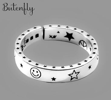 Persoonlijkheid Bohemian Vintage Moon Star Ringen Voor Vrouwen Mannen Vintage Ringen Gothic Sieraden Valentines