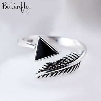 Persoonlijkheid Bohemian Vintage Zwarte Driehoek Ringen Voor Vrouwen Mannen Vintage Ringen Gothic Sieraden Valentines