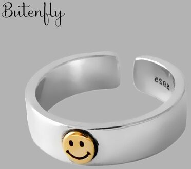 Persoonlijkheid Gothic Vintage Glimlach Gezicht Ringen Voor Vrouwen Bridal Wedding Engagement Punk Verstelbare Antieke Ringen Rock Sieraden