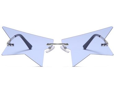 Persoonlijkheid Half Frame Ster Zonnebril Vrouwen Luxe Randloze Zonnebril Polygonal Zwart Punk Brillen Vrouwelijke Shades 4 blauw