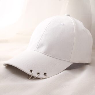 Persoonlijkheid Ring Baseball Cap Effen Kleur Licht Versie Gebogen Rand Caps Zonnescherm Straat Hip-Hop Hoed 2