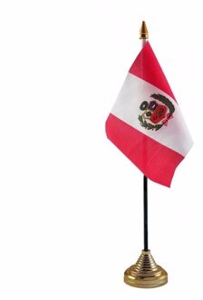 Peru tafelvlaggetje 10 x 15 cm met standaard