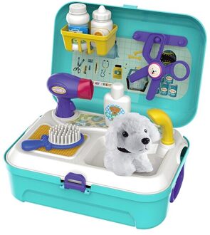 Pet Care Play Set Grooming Kit Pretend Play Tas Huisdier Simulatie Huisdier Rugzak Voor Kinderen licht geel