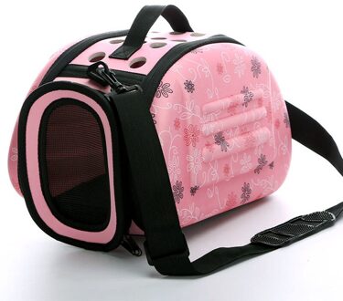 Pet Carrier Bag Outdoor Draagbare Hond Enkele Schoudertas Ruimte Aeronautics Eva Kat Draagtas Vouwen Reizen Schoudertas S roze 32x20x22cm