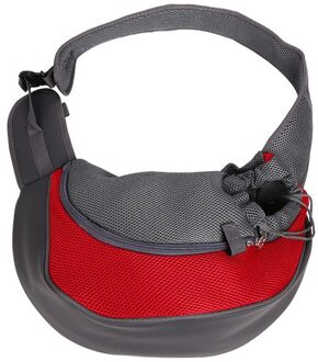Pet Carrier Kat Puppy Kleine Dier Hond Carrier Sling Voorzijde Mesh Reizen Tote Schoudertas Rugzak SL Rood / L
