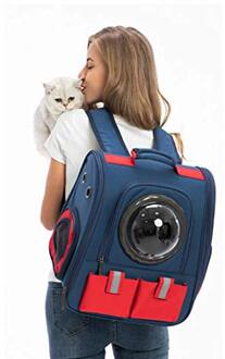 Pet Carrier Rugzak Kat Bubble Capsule Sholder Zakken Hond Carrier Voor Kleine Honden En Puppies Luchtvaartmaatschappij Goedgekeurd Katten Carring tassen Bubble marine blauw