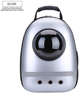 Pet Carrier Rugzak Venster Vervoer Carrying Ademende Reistas Bubble Huisdier Hond Ruimte Capsule Cat Carrier Rugzak Zilver