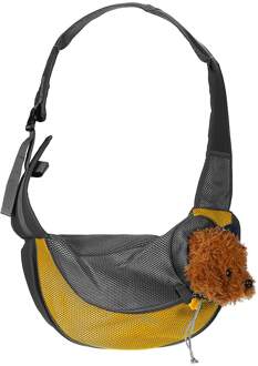 Pet Carrier Sling Rugzak Kat Puppy Travel Tote Vouwen Enkele Schoudertas geel / S