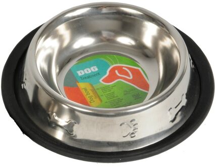 Pet Comfort Pet Comport Honden voederbak of drinkbak - RVS - zilver - 250 ml - Dia 16 cm
