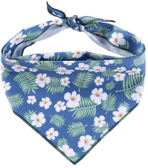 Pet Dog Bloemen Bandana Huisdier Sjaals Schattige Madeliefjes Gedrukt Driehoekige Slabbetjes Puppy Katten Wasbaar Halsdoek Decoratieve Kraag Blauw / S