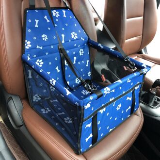 Pet Dog Carrier Car Seat Cover Waterdicht Hond Mand Vouwen Kat Hangmat Pet Carriers Zak Auto Reizen Hond Zak Voor kleine Honden Katten blauw Paw