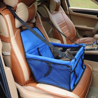 Pet Dog Carrier Car Seat Cover Waterdicht Hond Mand Vouwen Kat Hangmat Pet Carriers Zak Auto Reizen Hond Zak Voor kleine Honden Katten Blauw