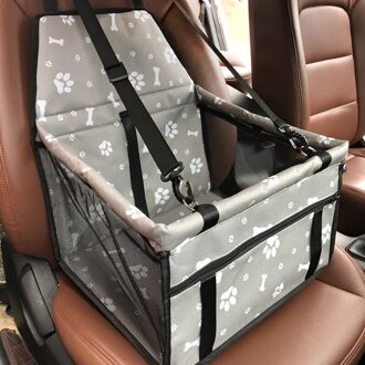 Pet Dog Carrier Car Seat Cover Waterdicht Hond Mand Vouwen Kat Hangmat Pet Carriers Zak Auto Reizen Hond Zak Voor kleine Honden Katten grijs Paw