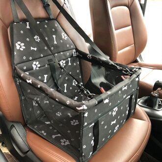 Pet Dog Carrier Car Seat Cover Waterdicht Hond Mand Vouwen Kat Hangmat Pet Carriers Zak Auto Reizen Hond Zak Voor kleine Honden Katten zwart Paw