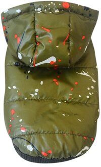 Pet Dog Kleding Winter Warm Dikke Kleine Hond Huisdier Kleding Hond Gewatteerde Capuchon Jumpsuit Broek Kleding Hond Pet Winter Jas jas groen / XL