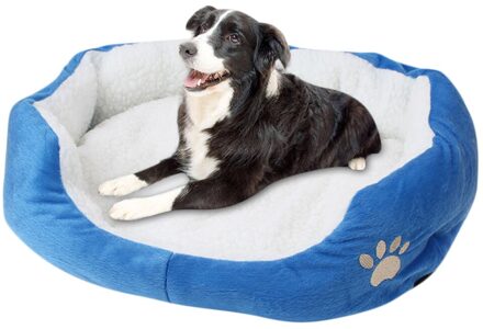 Pet Dog Puppy Cat Fleece Warm Bed House Pluche Cozy Nest Mat Pad Slapen Nest Fleece Slapen Nest #9898 blauw