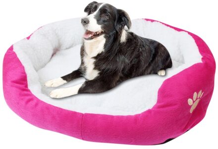 Pet Dog Puppy Cat Fleece Warm Bed House Pluche Cozy Nest Mat Pad Slapen Nest Fleece Slapen Nest #9898 heet roze
