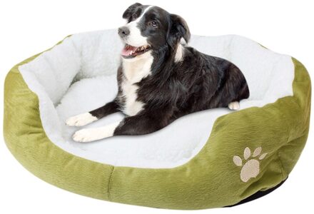 Pet Dog Puppy Cat Fleece Warm Bed House Pluche Cozy Nest Mat Pad Slapen Nest Fleece Slapen Nest #9898 leger groen