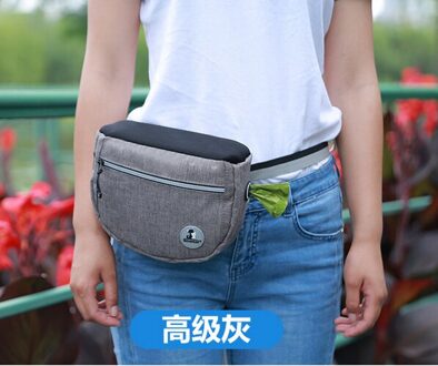 Pet Dog Puppy Training Behandelen Snack Aas Huisdier Feed Pocket Pouch Gehoorzaamheid Agility Pouch Voedsel Zak Pocket Snack Beloning Taille bag grijs