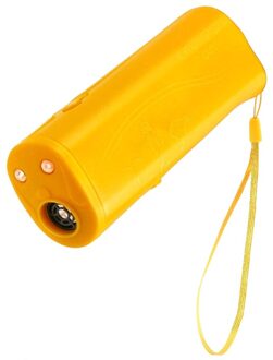 Pet Dog Repeller Anti Barking Stop Bark Training Device Trainer Led Ultrasone 3 In 1 Anti Barking Ultrasone Zonder Batterij geel