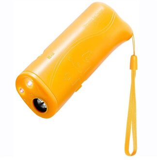Pet Dog Repeller Trainer Led Ultrasone 3 In 1 Anti Barking Ultrasone Zonder Batterij Anti Barking Stop Bark Training Apparaat geel