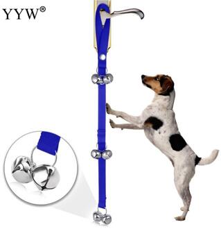 Pet Dog Training Honden Deurbel Verstelbare Touw Huis training Communiceren Alarm Clicker Huisdieren Katten Polypropyleen-PP Deurbel blauw